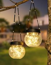 Lanterna solar PARTPHONER impermeável, pacote com 2 unidades para o Natal