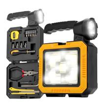 Lanterna Solar Portátil Power Bank e Kit Ferramentas 5 Iluminações Qualidade Premium