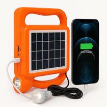 Lanterna Solar Recarregável LED PowerBank Lâmpada Emergência
