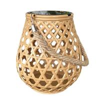 Lanterna Solar Suspensa De Rattan Para Jardim, Luminária De Bambu Para Decoração De Varanda