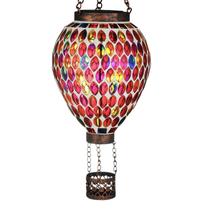 Lanterna solar VOREEN, balão de ar quente, mosaico vermelho impermeável