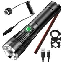 Lanterna Super Led Holofote Recarregavel Com Suporte De Bike