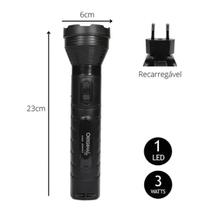 Lanterna Super Potente 3w Bivolt 1 Led Recarregável Grande Premium