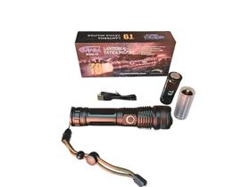 Lanterna T9 P50 Led Tática Militar Recarregável com USB Tipo C e Zoom IIuminação com Alta Potência e Longa Distância