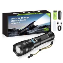 Lanterna Táctica Recarregável Genérica Xml T9 Cor Preto