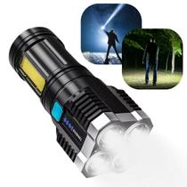 Lanterna tática 4 led recarregável potente foco de luz impermeável Lanterna tática 4 led recarregável potente foco de luz impermeável