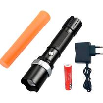 Lanterna Tática 620 Recarregável Sinalizador Swat + 1 Bateria