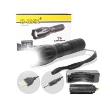 Lanterna Tática Bateria Recarregável T6 Zoom Suporta Pilha Aaa