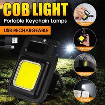 Lanterna Tática COB chaveiro recarregável 800 lúmens 3 modos de luz Luz portátil com suporte dobrável abridor de garrafas magnética para pesca camping