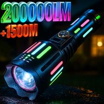 Lanterna Tática com Feixes Coloridos Brilho Mostruoso, Potência Absurda e Alcance de 2.000m - 5 Mo