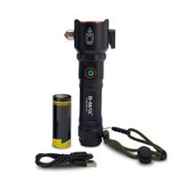 Lanterna Tática Com Zoom 2000m Função Quebra Vidro E Modulo Emergência SOS - Bmax