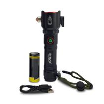 Lanterna Tática Com Zoom 2000m Função Quebra Vidro E Modulo Emergência SOS