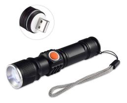 Lanterna Tática com Zoom e Recarga USB - Para Caça, Camping, Pesca e Segurança - 3 Modos de Luz Lanterna Tática com Zoom e Recarga USB - Para Caça, Camping, Pesca e Segurança - 3 Modos de Luz