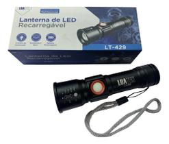 Lanterna Tática com Zoom Led Profissional Usb Recarregável Luz Branco - Enviamos no mesmo dia