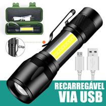 Lanterna Tática de Mão Longo Alcance Recarregável USB - Luatek