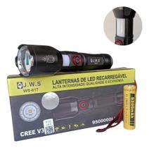 Lanterna Tática JWS LED V3 2.0 Laser Ultra Potente Longo Alcance Recarregável USB-C Zoom Ajustável ws617 Lanterna Tática JWS LED V3 2.0 Laser Ultra Potente Longo Alcance Recarregável USB-C Zoom Ajustável ws617