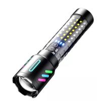 Lanterna Tática LED 20W Recarregável TipoC Zoom Telescópico - Pitti Mega Eletrônicos