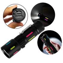 Lanterna Tática LED BM-8558 Recarregável USB-C Zoom Telescópico Alumínio Laser Branco Lanterna Tática LED BM-8558 Recarregável USB-C Zoom Telescópico Alumínio Laser Branco