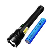 Lanterna Tática LED COB De Alta Potência E Longo Alcance Com Zoom Lateral, Recarregável via Tipo-C,