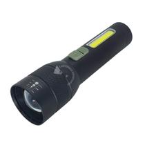 Lanterna Tática Led P50 + 8 Led COB Recarregável na USB WS-611 + Case Plástico ABS