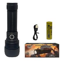 Lanterna Tática LED V3 Alta Potência Super Forte Longo Alcance Zoom Ajustável Luz Branca Profissional Preto JY-9847