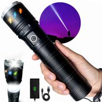 Lanterna Tática LED XHP190 Potente Recarregável Zoom Bateria 9000mAh Camping Militar Resistente Água Lanterna Tática LED XHP190 Potente Recarregável Zoom Bateria 9000mAh Camping Militar Resistente Água