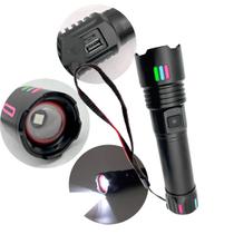 Lanterna Tática Led Zoom Telescópio Recarregável 2000 Lúmens