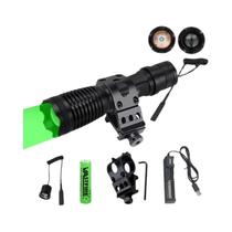Lanterna Tática LED Zoomável C8s Luz Branca Vermelha Verde 18650 USB Para Camping E Armas