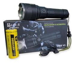 Lanterna Tática Longo Alcance 800 Metros Jws Usb Lanterna Preto Luz Branco jws-653 Lanterna Tática Longo Alcance 800 Metros Jws Usb Lanterna Preto Luz Branco jws-653