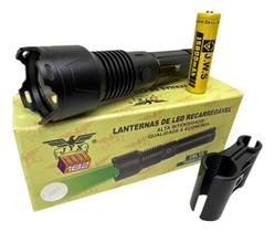 Lanterna Tática Luz Verde LED V3 Suporte Arma Caça Alcance 500m Alta Potência Recarregável Resistente JY-8927