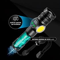 Lanterna Tática Magnética LED COB Recarregável 30W com 9 Modos USB Tipo C Lanterna Tática Magnética LED COB Recarregável 30W com 9 Modos USB Tipo C