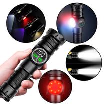 Lanterna Tática Magnética LED Recarregável com Suporte Magnético