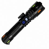 Lanterna Tática Militar Led V3 Com indicador De Bateria e Corta Fio Recarregável USB Potente T9 Lanterna Tática Militar Led V3 Com indicador De Bateria e Corta Fio Recarregável USB Potente T9