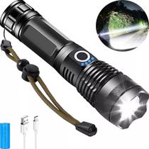 Lanterna Tática Militar Mais Forte Do Mundo T9 Potente Led Cree Usb Zoom Recarregável