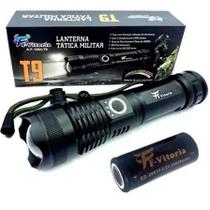 LANTERNA tática militar T9 / P50 blindada alto brilho recarregável longo alcance super led