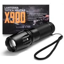 Lanterna Tática Militar XX-900-PRO Recarregável C/ Zoom Forte