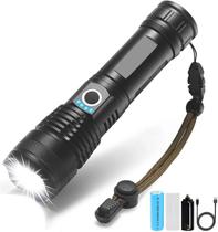 Lanterna Tática P50 Militar Super Potente Led Recarregável USB com Zoom Longo Alcance para Trilhas Sitio Fazenda Vigilante
