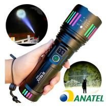 Lanterna Tática Profissional Ultra Led Recarregavél Multifuncional Potente Canhão De Luz Branca Alcance 6KM Holofote Prova Dágua Alta Intensidade Nf