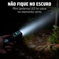 Lanterna Tática Recarregável LED 7000K USB Portátil Mini Compacta