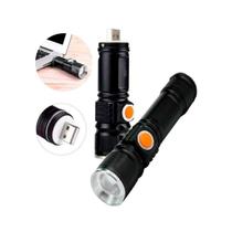 Lanterna Tática Recarregável, Luz Forte 3 modos e Foco T6