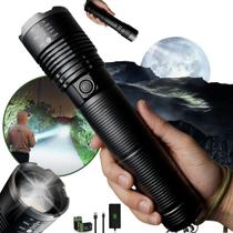 Lanterna Tática Recarregável XHP160 1800000W Zoom 2km Corpo em Magnésio, 5 Modos, Ultra Potente e Resistente à Água com Bateria de Longa Duração