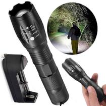 Lanterna Tatica Zoom Ajustavel Led Ultra Forte 5 Modos SOS Pesca Camping Acampamento Atividade Noturna Anti Impacto Resistente