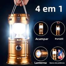 Lanterna Telescópica LED Solar Recarregável Portátil De Emergência Para Acampamento Para Barraca De
