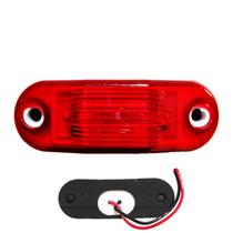 Lanterna Teto Caminhão Vermelha 2 LED BIVOLT +Chicote