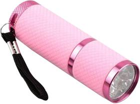 Lanterna Torch Mini 9 LED rosa revestida de borracha Lanterna Torch Mini 9 LED rosa revestida de borracha