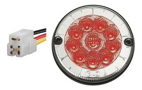 Lanterna Traseira 125mm Ônibus Caminhão Carreta 10 LED CR/VM 24V + Conector