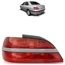 Lanterna Traseira 406 1999 2000 2001 2002 2003 2004 Rubi Estriada Acrílico Carcaça Vermelha