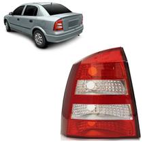 Lanterna Traseira Astra Sedan 2003 2004 2005 2006 2007 2008 2009 2010 2011 Bicolor Estriada Acrílico Carcaça Preta