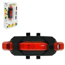 Lanterna Traseira Bicicleta Recarrega Color 5 Led + Cabo Usb