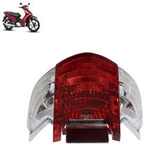 Lanterna Traseira Biz 125 2006 2007 2008 2009 2010 Bicolor Estriada Acrílico Pisca Cristal